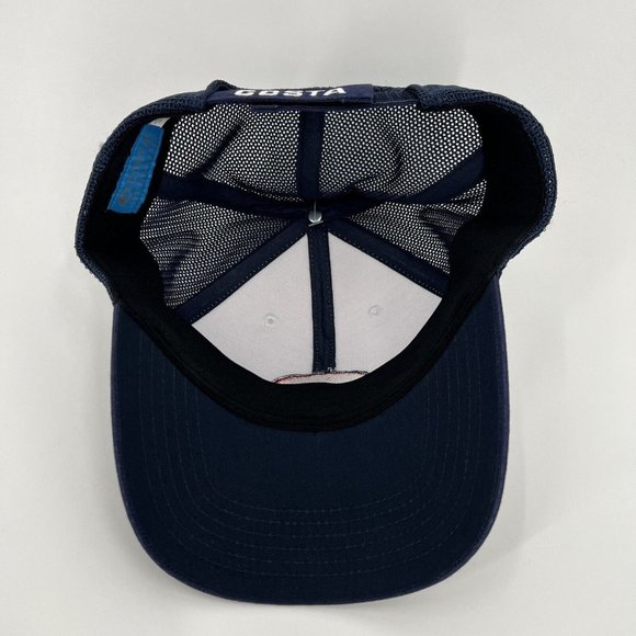 Costa Men's Chesapeake Trucker Hat Mesh Back White/Navy Blue/Red Adjustable NWT - Picture 3 of 5